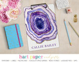 Purple Agate Geode Personalized Clipboard School & Office Supplies - Everything Nice