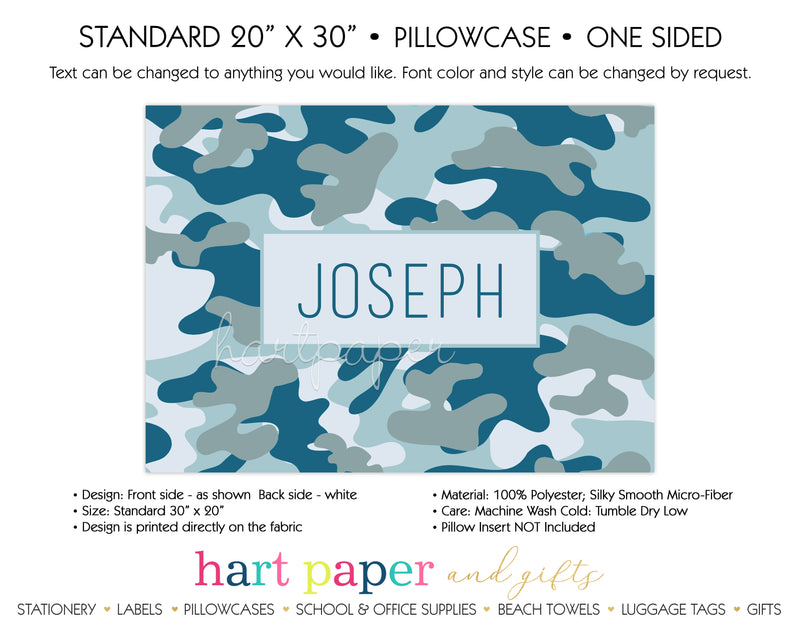 Camo Camouflage Personalized Pillowcase Pillowcases - Everything Nice