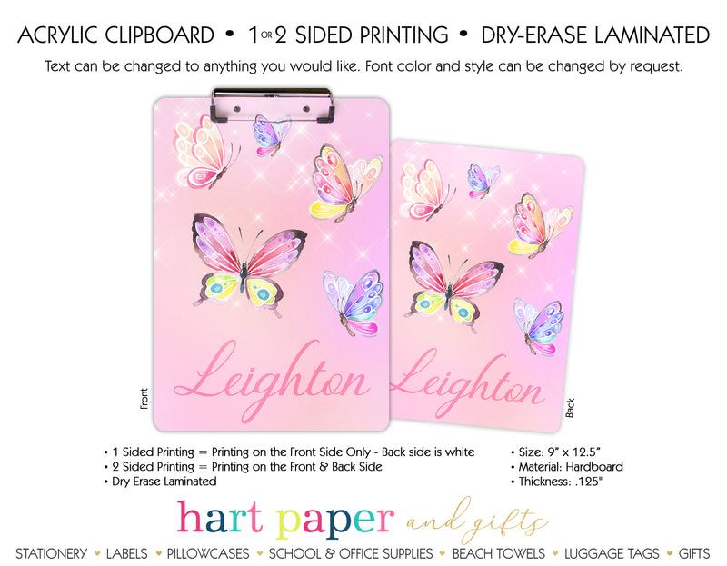 Butterfly Personalized Clipboard School & Office Supplies - Everything Nice