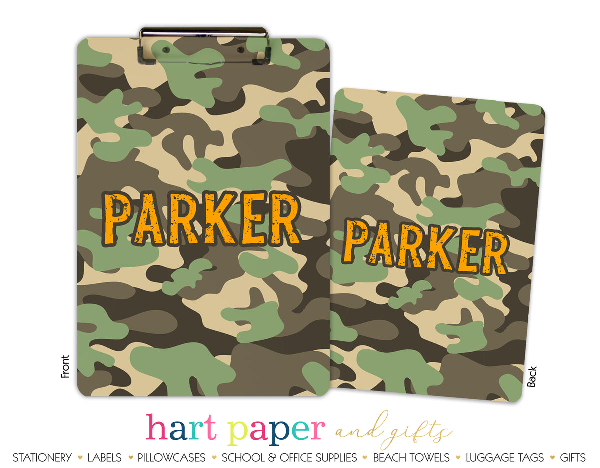 Camouflage Camo Personalized Clipboard School & Office Supplies - Everything Nice