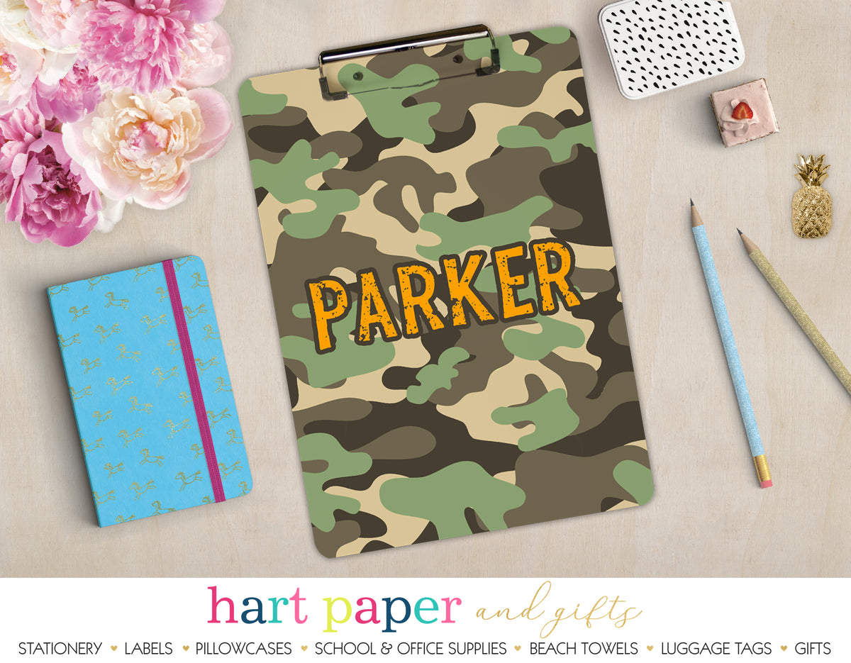 Camouflage Camo Personalized Clipboard School & Office Supplies - Everything Nice