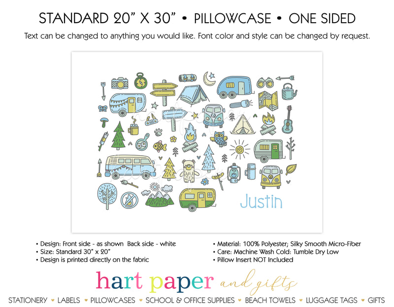 Camp Camping Personalized Pillowcase Pillowcases - Everything Nice