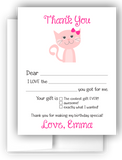 Cat Kitten Thank You Cards Note Card Stationery •  Fill In the Blank Stationery Thank You Cards - Everything Nice