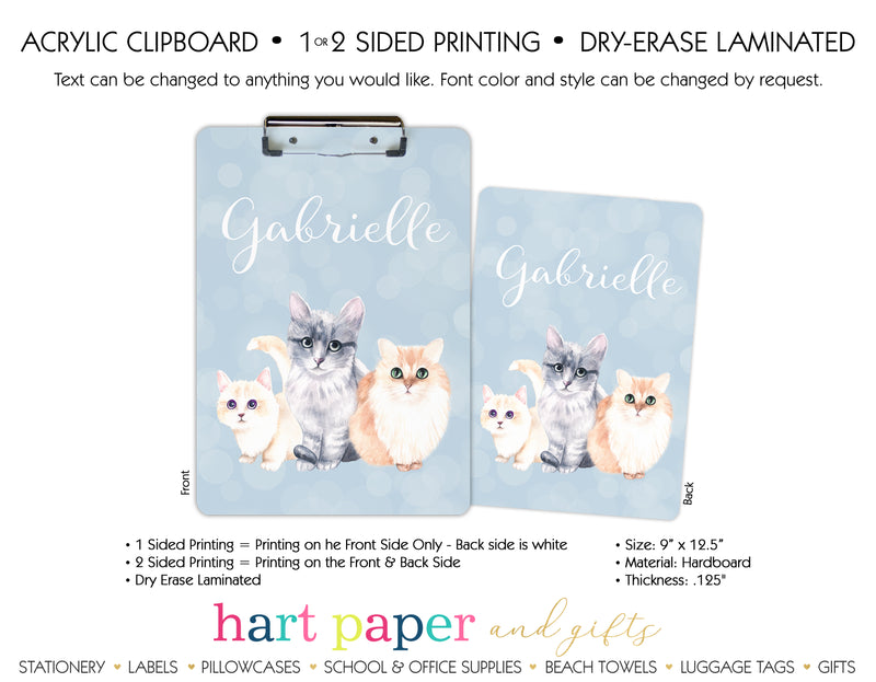 Cat Kitten Personalized Clipboard School & Office Supplies - Everything Nice