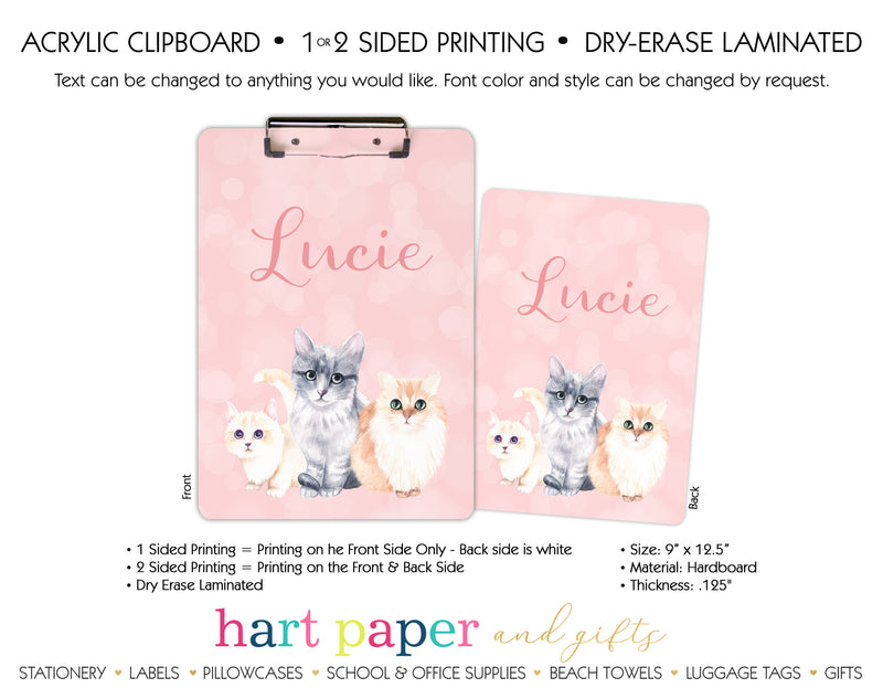 Cat Kitten Personalized Clipboard School & Office Supplies - Everything Nice