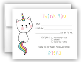 Caticorn Thank You Cards Note Card Stationery •  Fill In the Blank Stationery Thank You Cards - Everything Nice