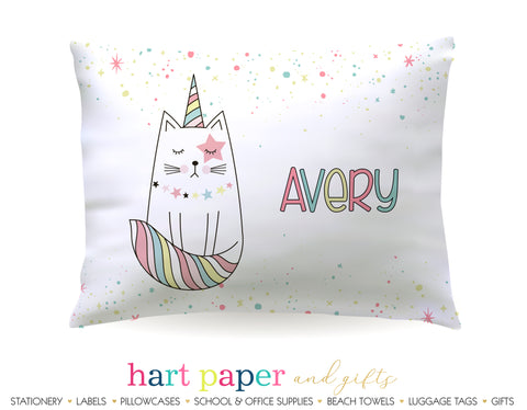 Caticorn Cat Rainbow Personalized Pillowcase Pillowcases - Everything Nice