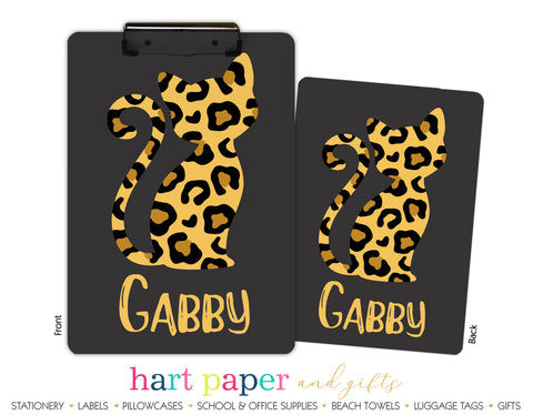 Cheetah Cat Personalized Clipboard School & Office Supplies - Everything Nice