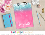 Pink Teal Sparkle Personalized Clipboard School & Office Supplies - Everything Nice
