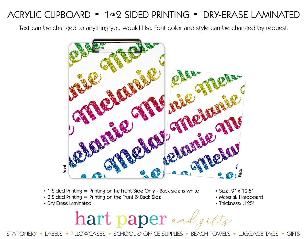 Rainbow Name Personalized Clipboard School & Office Supplies - Everything Nice