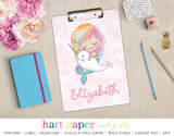 Rainbow Mermaid Narwhal Personalized Clipboard School & Office Supplies - Everything Nice