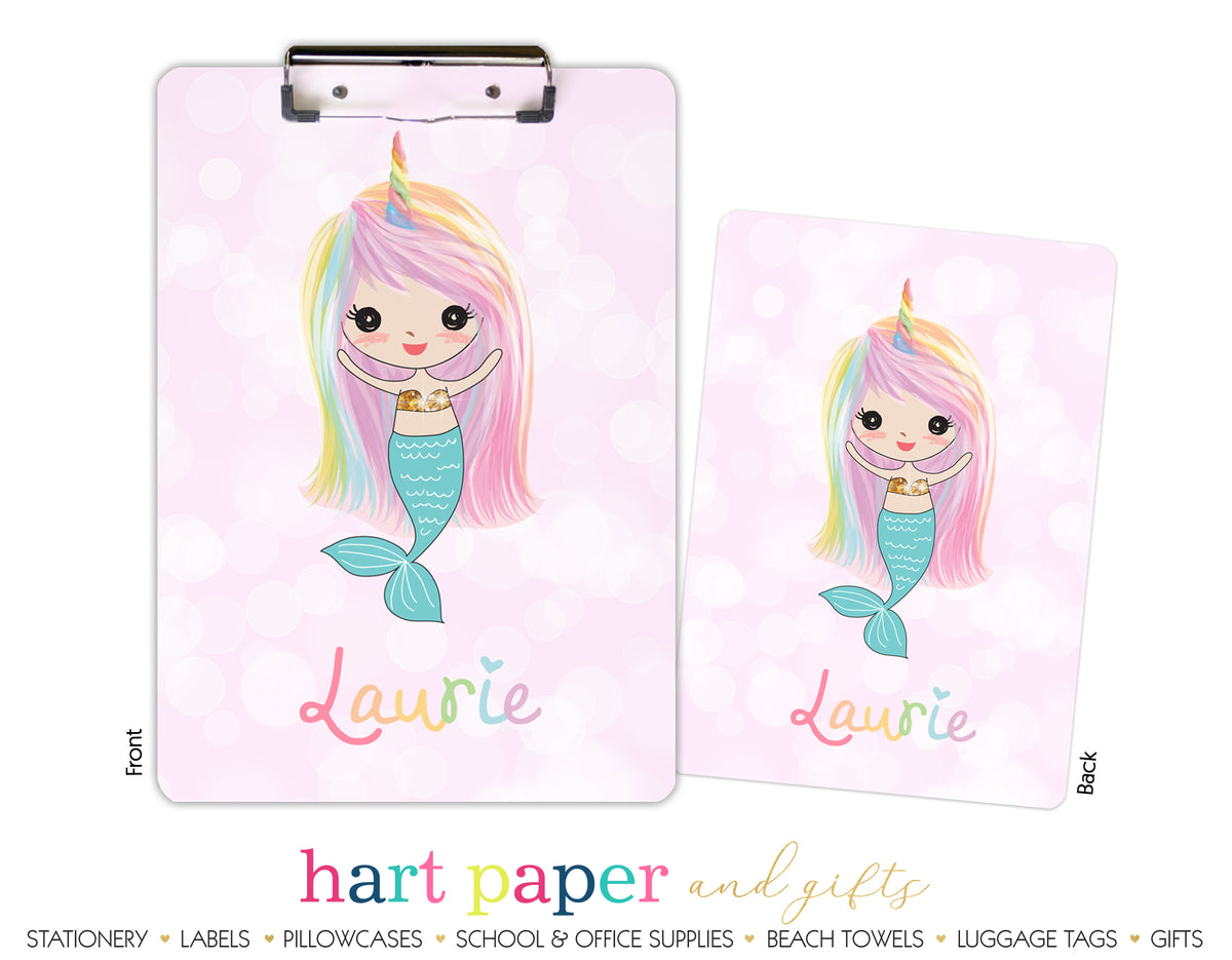 Rainbow Mermaid d Personalized Clipboard School & Office Supplies - Everything Nice