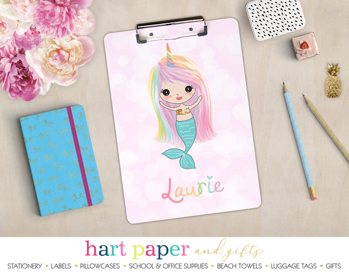 Rainbow Mermaid d Personalized Clipboard School & Office Supplies - Everything Nice