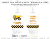 Construction Dump Trucks Luggage Bag Tag School & Office Supplies - Everything Nice