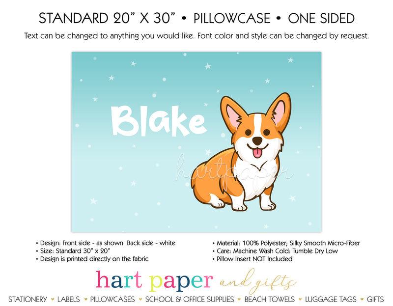 Corgi Dog Personalized Pillowcase Pillowcases - Everything Nice