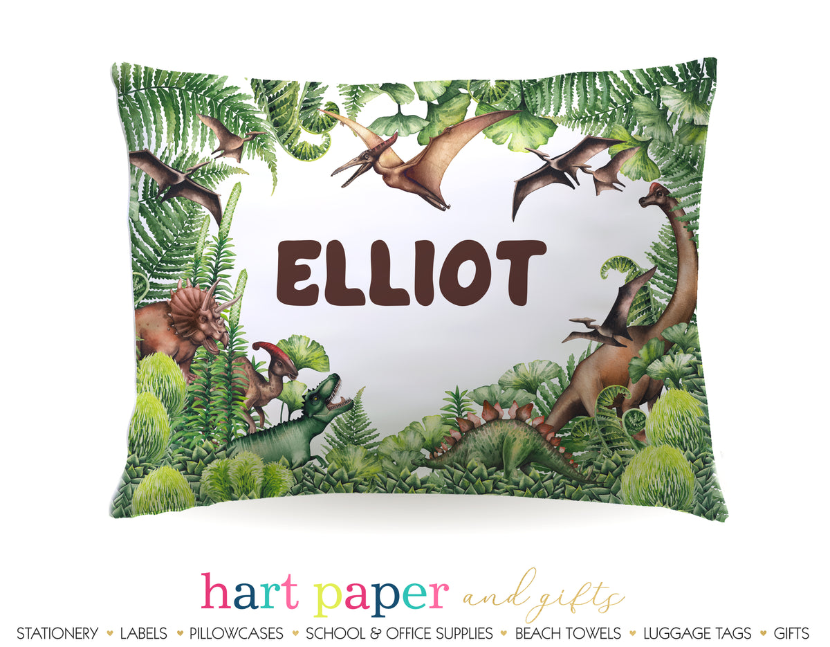 Dinosaur Dino Personalized Pillowcase Pillowcases - Everything Nice