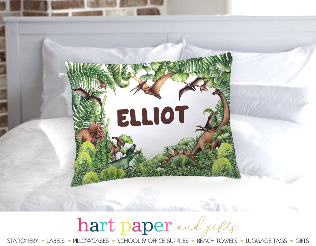 Dinosaur Dino Personalized Pillowcase Pillowcases - Everything Nice