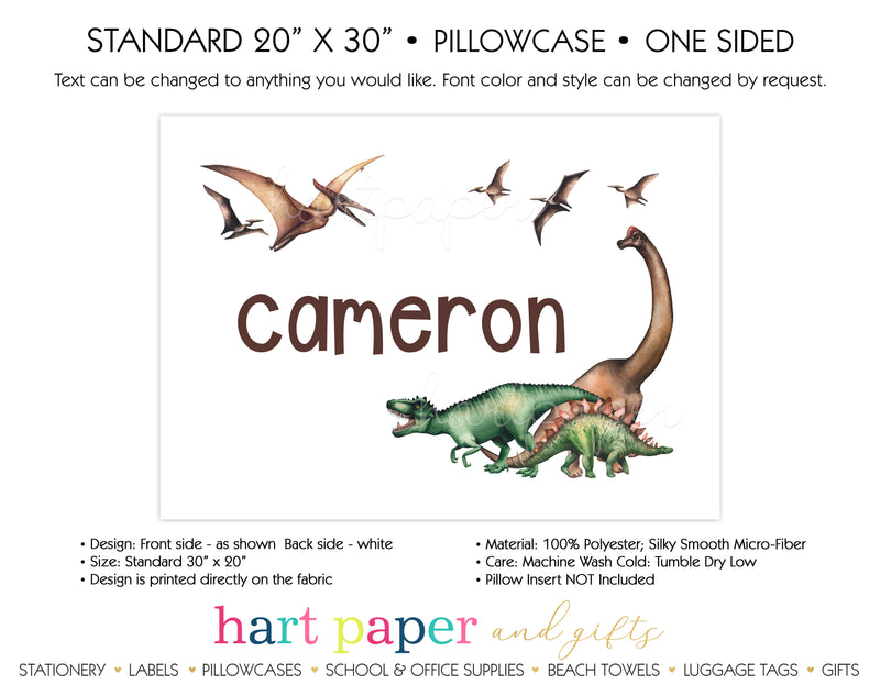 Dinosaur Dino Personalized Pillowcase Pillowcases - Everything Nice