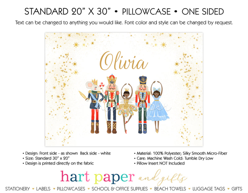 African American Nutcracker Ballet Personalized Pillowcase Pillowcases - Everything Nice