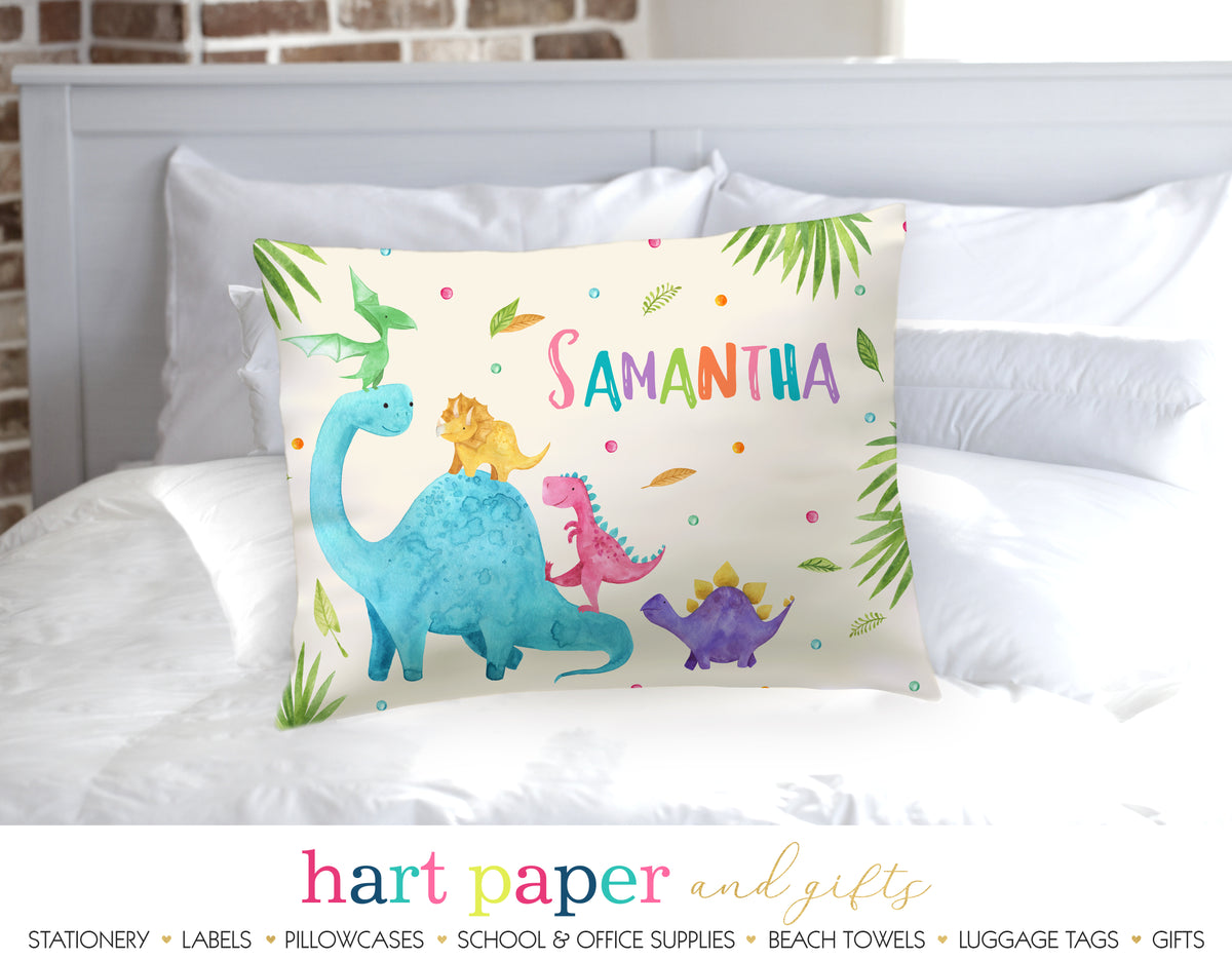 Dinosaur Dino Personalized Pillowcase Pillowcases - Everything Nice