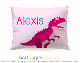 Pink Dinosaur Dino Personalized Pillowcase Pillowcases - Everything Nice
