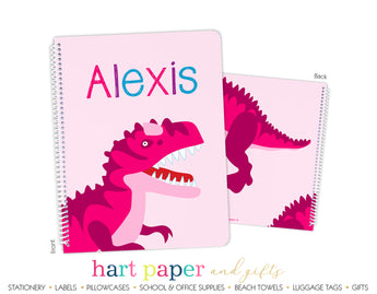 Dinosaur Pink Personalized Notebook or Sketchbook School & Office Supplies - Everything Nice