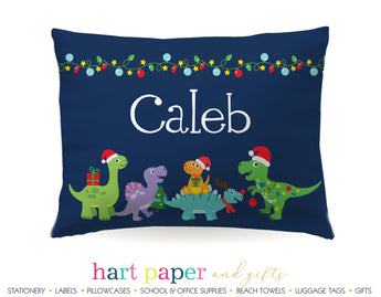 Christmas Dinosaur Dino Personalized Pillowcase Pillowcases - Everything Nice