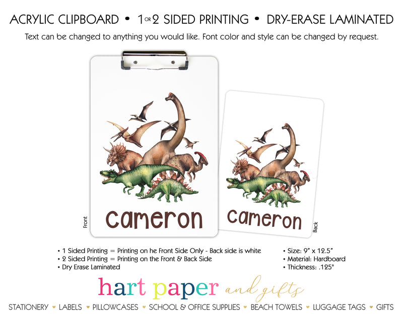Dinosaur Personalized Clipboard School & Office Supplies - Everything Nice