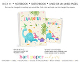 Girly Dinosaur Personalized Notebook or Sketchbook School & Office Supplies - Everything Nice