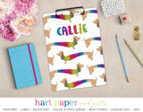 Rainbow Dachshund Dog Doxie Weiner Personalized Personalized Clipboard School & Office Supplies - Everything Nice