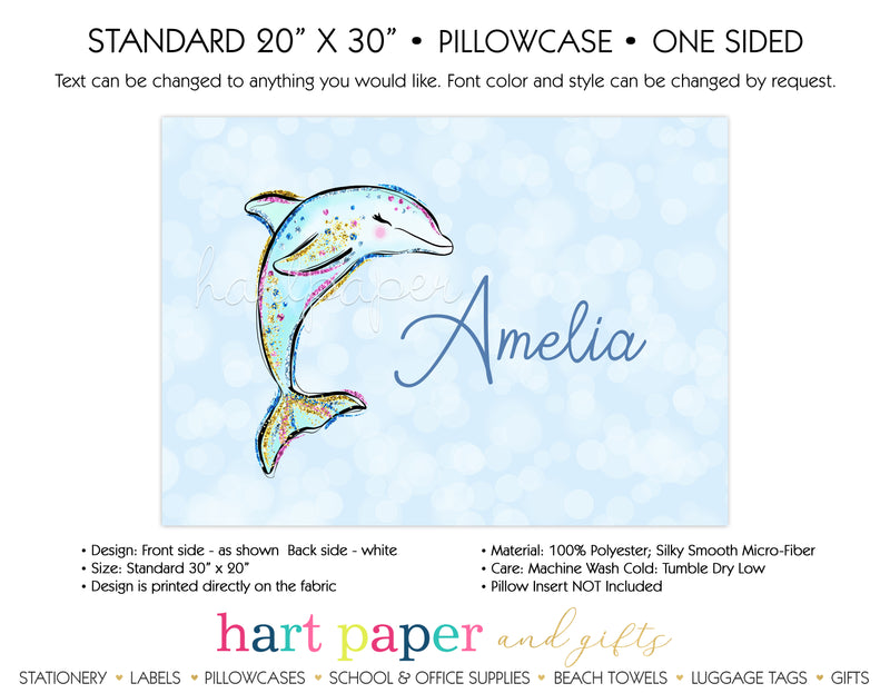 Dolphin Personalized Pillowcase Pillowcases - Everything Nice