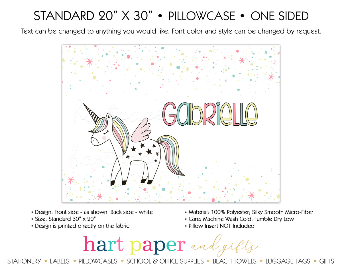 Unicorn Rainbow Personalized Pillowcase Pillowcases - Everything Nice