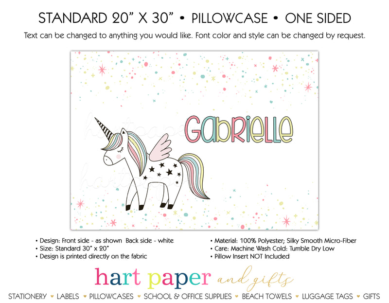 Unicorn Rainbow Personalized Pillowcase Pillowcases - Everything Nice