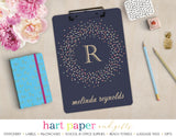 Blue, Rainbow Polka Dot Wreath Personalized Clipboard School & Office Supplies - Everything Nice