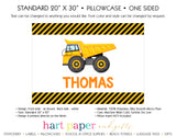 Dump Truck Personalized Pillowcase Pillowcases - Everything Nice