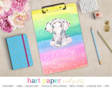 Rainbow Elephant Personalized Clipboard School & Office Supplies - Everything Nice
