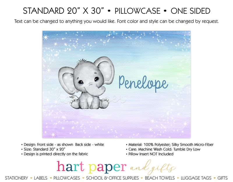 Elephant Personalized Pillowcase Pillowcases - Everything Nice