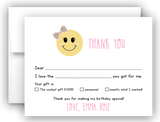 Emoji Thank You Cards Note Card Stationery •  Fill In the Blank Stationery Thank You Cards - Everything Nice