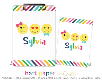 Rainbow Emoji Happy Face Personalized Clipboard School & Office Supplies - Everything Nice