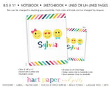 Emoji Happy Face Personalized Notebook or Sketchbook School & Office Supplies - Everything Nice