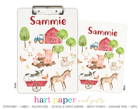 Farm Animals Personalized Clipboard School & Office Supplies - Everything Nice