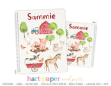 Farm Animals Personalized Notebook or Sketchbook School & Office Supplies - Everything Nice