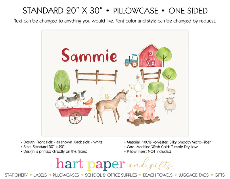 Farm Animals Personalized Pillowcase Pillowcases - Everything Nice