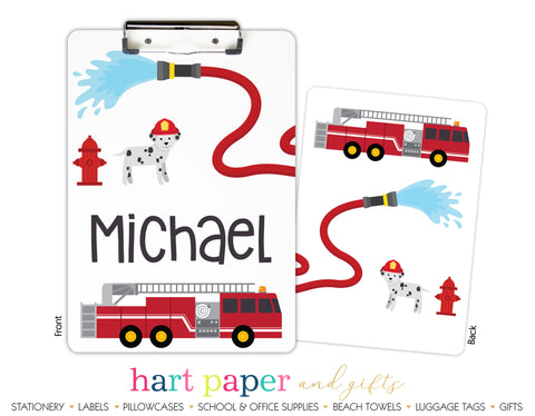Firetruck Fire Truck Personalized Clipboard School & Office Supplies - Everything Nice