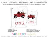 Firetruck Personalized Notebook or Sketchbook School & Office Supplies - Everything Nice