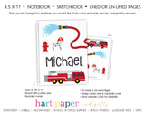 Firetruck Personalized Notebook or Sketchbook School & Office Supplies - Everything Nice