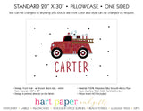 Firetruck Personalized Pillowcase Pillowcases - Everything Nice