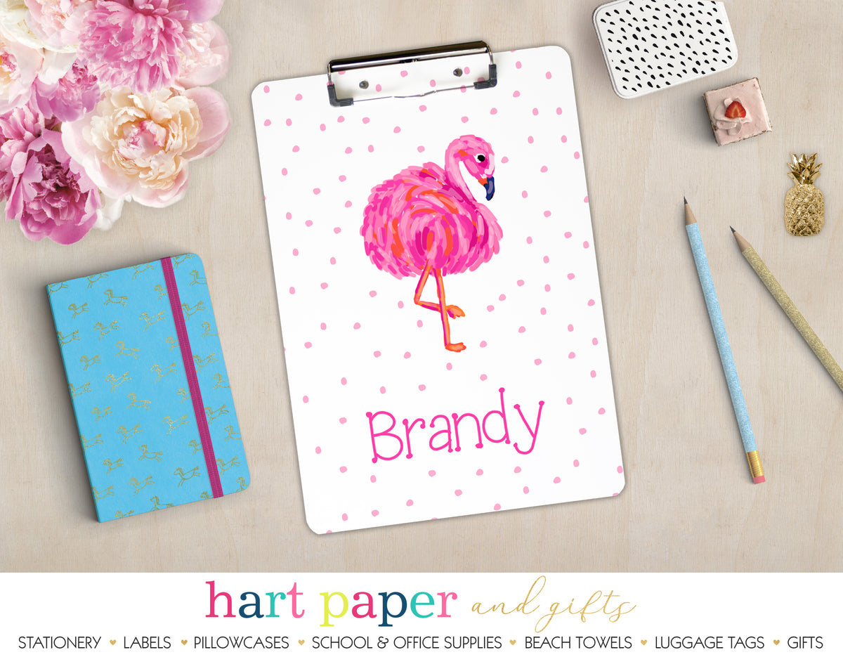 Pink Flamingo Personalized Clipboard School & Office Supplies - Everything Nice