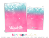 Pink Teal Sparkle Personalized 2-Pocket Folder School & Office Supplies - Everything Nice