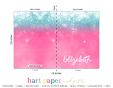 Pink Teal Sparkle Personalized 2-Pocket Folder School & Office Supplies - Everything Nice